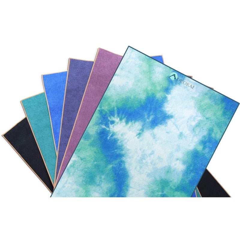 AURORAE Synergy 2in1 Hot Yoga Mat with integrated Non Slip Microfiber Towel. No Slipping No Bunching/Odor Patent Protected, Machine Washable. TAHITI TIDE - Image 3